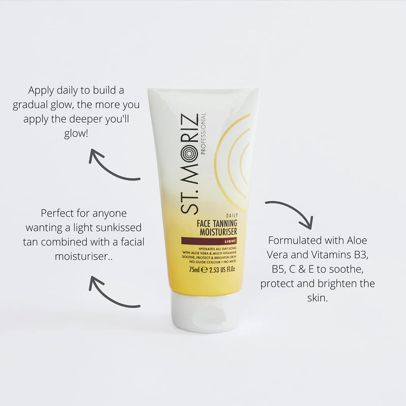 St Moriz Professional Daily Tanning Moisturiser with Aloe Vera, Vitamin E, Gradual Vegan Fake Tan, Light(200ml) - BeesActive Australia