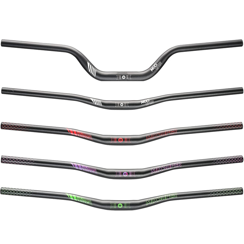 Mixsuper Mountain Bike Riser Handlebar 31.8mm Length 720/780mm, Aluminium Alloy MTB Handlebar (Black Red Green Purple) Black-White Length:720mm-Riser:90mm - BeesActive Australia