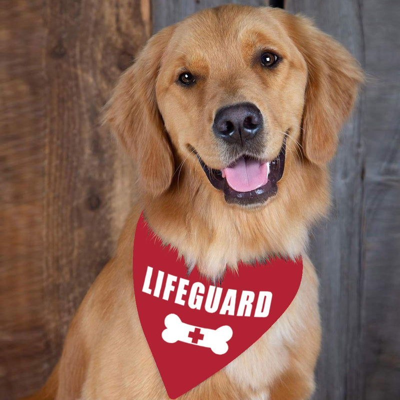 family Kitchen Funny Cute Lifeguard Pet Dog Cat Bandana Scarf for Puppy Dog Beach Pool Accessories Bandana - BeesActive Australia