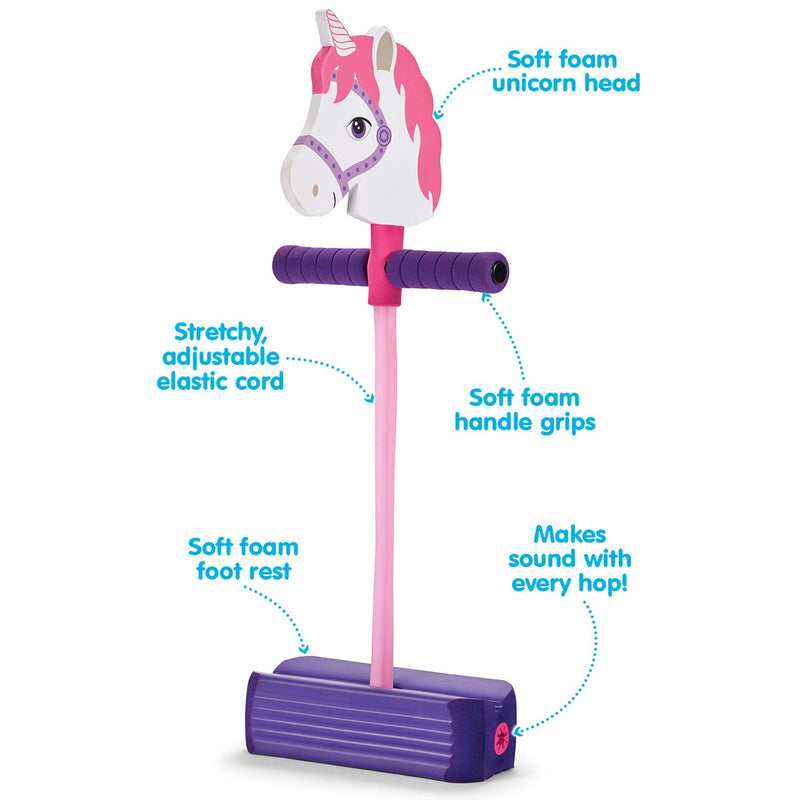 [AUSTRALIA] - Kidoozie Foam Unicorn Pogo Jumper – Fun and Safe Play – Encourages an Active Lifestyle – Makes Squeaky Sounds – For All Sizes, 250 Pound Capacity 