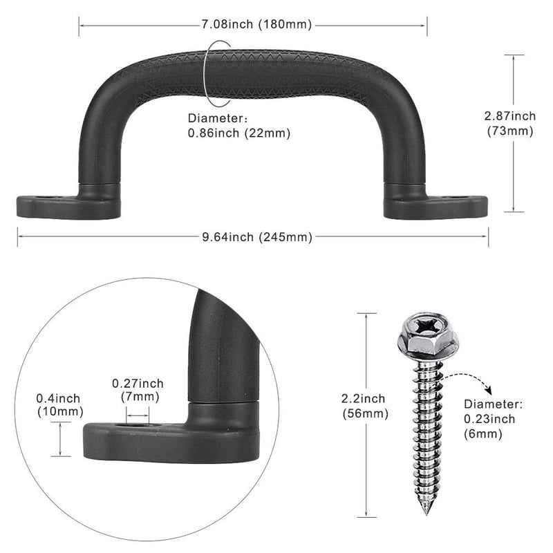Dolibest Set of 4 Safety Playground Handles,Swing Set Kids Safety Hand Grips for Playset, Climbing Frame, Play House,Climbing Frame, Play House Handles(Black) Black - BeesActive Australia