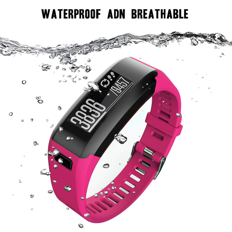 Meifox Compatible with Garmin Vivosmart HR Replacement Bands,Soft Silicone Replacement Band for Garmin Vivosmart HR Watch (Pink, Large) Pink - BeesActive Australia