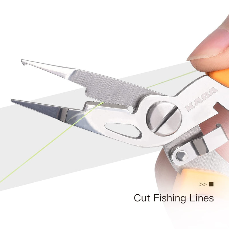 Kaba Fishing Pliers Saltwater, 5 inch Stainless Steel Split Ring Pliers, Portable Fish Control Pliers, Fishing Scissors Line Cutters Hook Removers Crimping Tool - BeesActive Australia