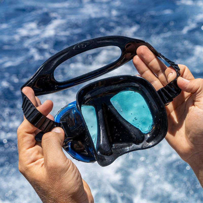 [AUSTRALIA] - TUSA Sport Adult Powerview Mask and Dry Snorkel Combo Black/Ocean Green (w/reusable bag) 