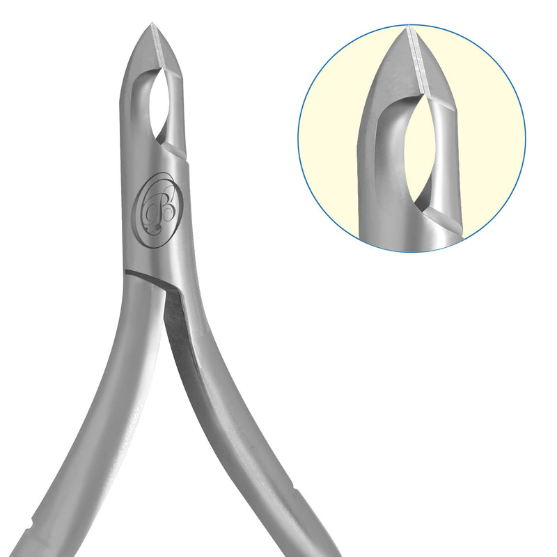 Cuticle Nipper with Cuticle Pusher- Professional Grade Stainless Steel Cuticle Remover and Cutter - Durable Manicure and Pedicure Tool - Beauty Tool Perfect for Fingernails and Toenails (Silver) Silver - BeesActive Australia