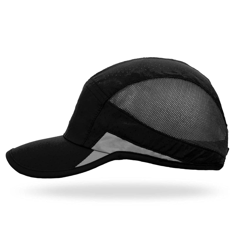 Performance Running Hat | Moisture Wicking and Reflective Run Hat | Multiple Colors Black - BeesActive Australia