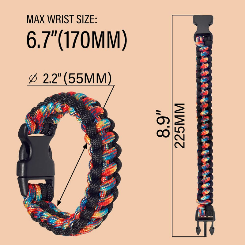 TECEUM Paracord Bracelet – Stylish Cobra – Unisex 550 Parachute Rope Wristband – Medium Size – Stylish Accessories – for Casual Survival & Outdoors Wear 01 01 Stylish Cobra - BeesActive Australia