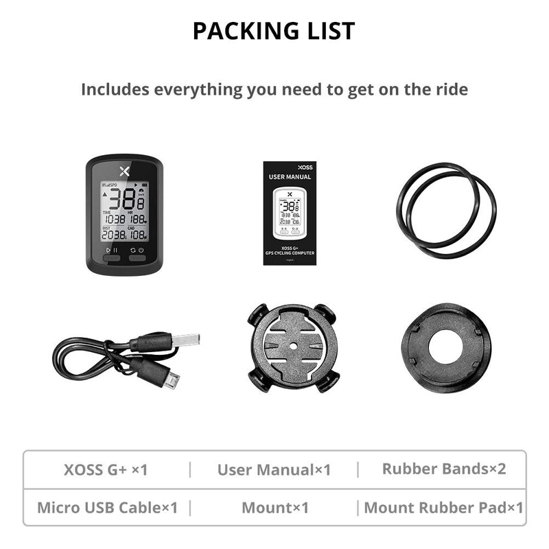 XOSS G+ GPS Bike Computer, Bluetooth ANT+ Cycling Computer, Wireless Bicycle Speedometer Odometer with LCD Display, Waterproof MTB Tracker Fits All Bikes (Support Heart Rate Monitor & Cadence Sensor) - BeesActive Australia