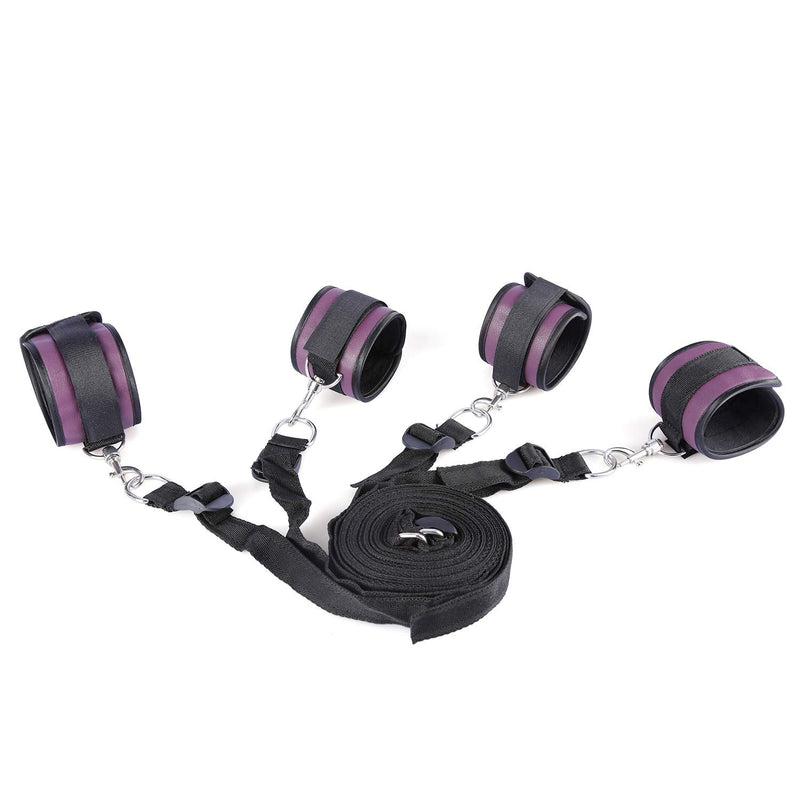 Purple PU Ankle Strap Fitness Wrist Cuff with D Ring Exercises Belt Gym Strap - BeesActive Australia