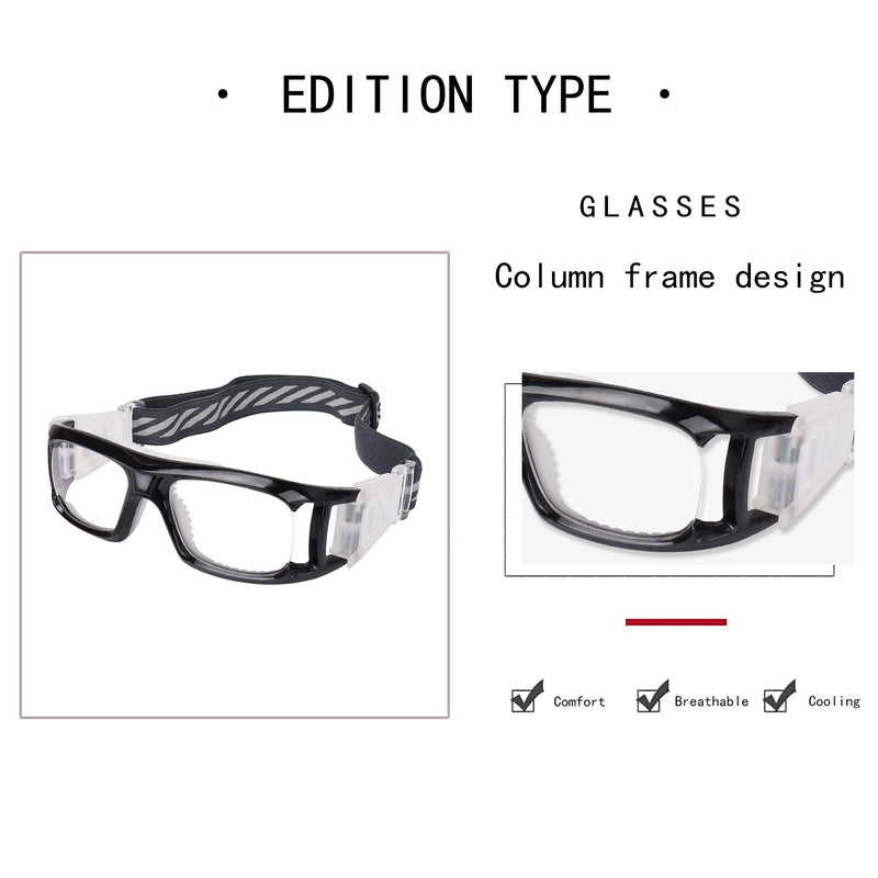 Sports Goggles Glasses Protective Safety Basketball Football Sport Glasses Men Anti Fog Shock Collision Adjustable Glasses Black - BeesActive Australia