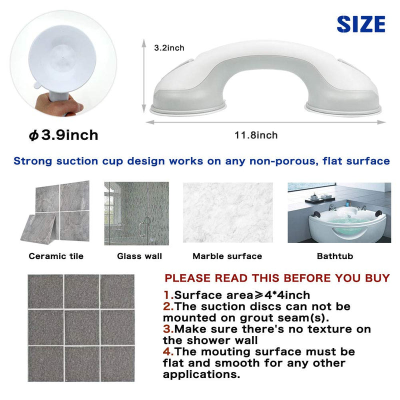 Newthinking Suction Bathroom Grab Rails, Hand Rail for Disabled, Portable Mobility Aids Safety Handle with Suction Cup Fitting, No Fixings Needed for Bathroom, Children and Disability Aids (1 Pack) 1 Pack - BeesActive Australia