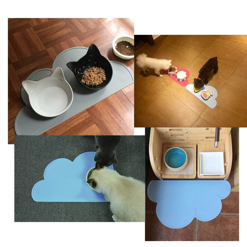DesignSter Lucky Pet Food Tray – Top Grade Cloud Silicone Feeding Mat Pad Anti-Slip Waterproof Dog Cat Bowl Placemat Lilac - BeesActive Australia