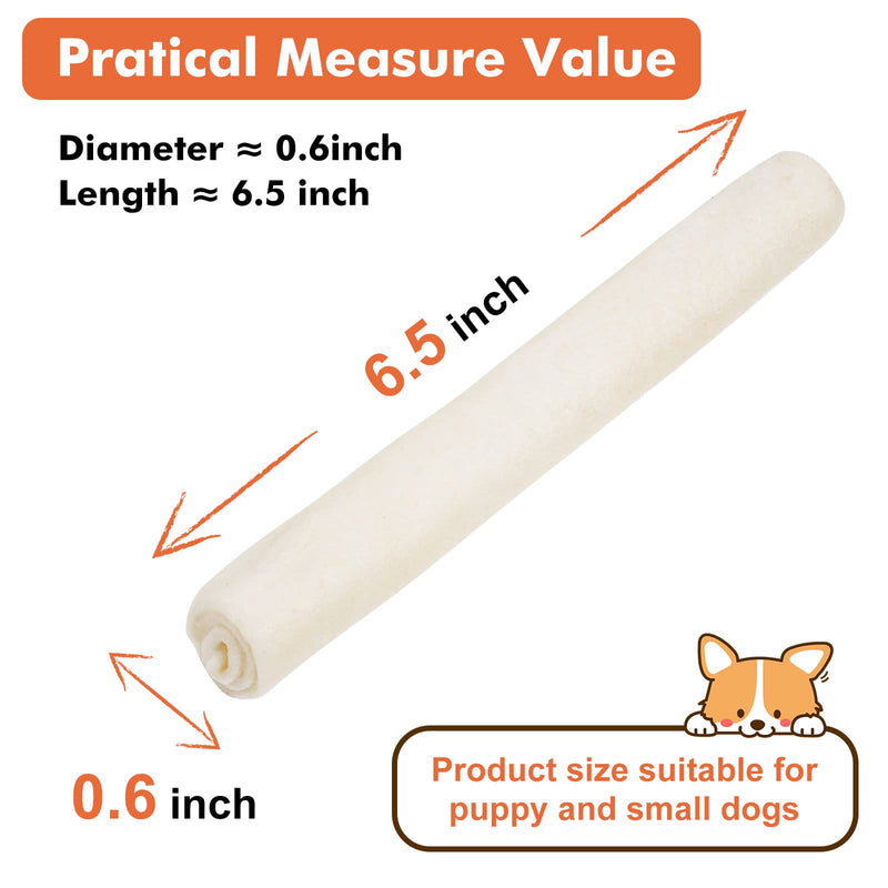 MON2SUN Dog Rawhide Rolls Twist Sticks 6.5 Inch Dog Chew Treats Natural Flavor for Puppy and Small Dogs 40 Count (Pack of 1) - BeesActive Australia