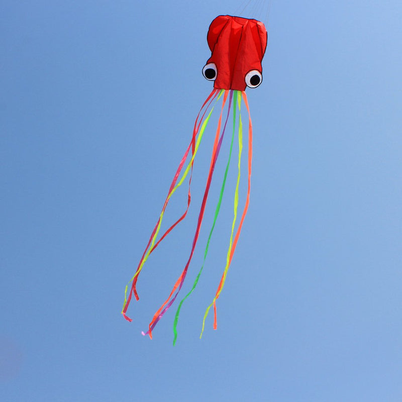 Hengda Kite Software Octopus Flyer Kite with Long Colorful Tail for Kids, 31-Inch Wide x 157-Inch Long, Large, Red - BeesActive Australia