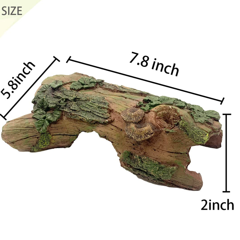 MUYG Reptile Hides and Caves Lizard Log Resin Hollow Tree Trunk Habitat Decor Bearded Dragon Hideout Cave Bark Habitats Decoration Gecko Hut for Chameleon Frog Crested Gecko Snake Spider (3Pcs) - BeesActive Australia