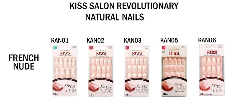 KISS Salon Acrylic French Nude 28 Nails (2 Pack) KAN03 (2 Pack) - BeesActive Australia