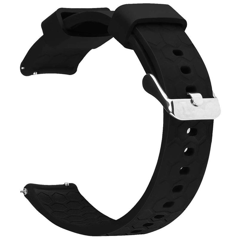 TenCloud Bands Compatible with KALINCO CS201C, Adjustable Soft Silicone Replacement Watch Band Straps Wrist Bands Bracelet Compatible for Dirrelo GT01 (Black) Black - BeesActive Australia