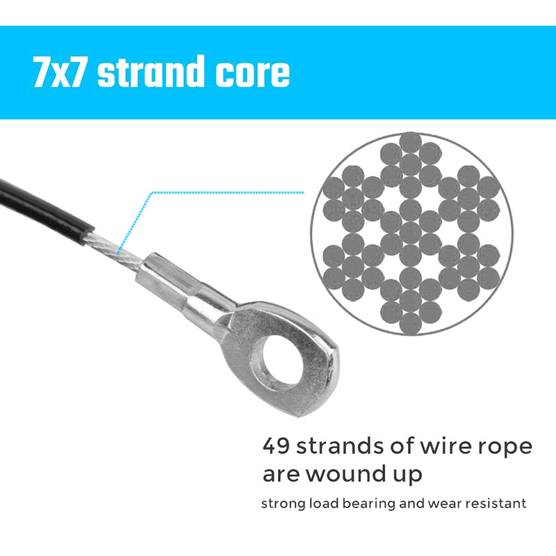 MOUNTAIN_ARK 4 Pack 1'10" (55 cm) Fitness Replacement Gym Cable, Cable Attachments for Home Gym Equipment, Pulley Machine Accessories, Heavy Duty Steel Wires Rope Load 220 lb, 6mm OD - BeesActive Australia