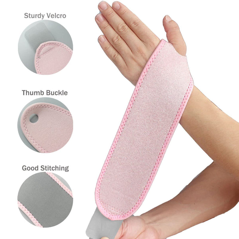 2 pcs Wrist Support Brace, Adjustable Wrist Brace Strap for Fitness, Weightlifting, Tendonitis, Carpal Tunnel Arthritis, Joint Pain Relief, Wrist Tendonitis(Pink) Pink - BeesActive Australia