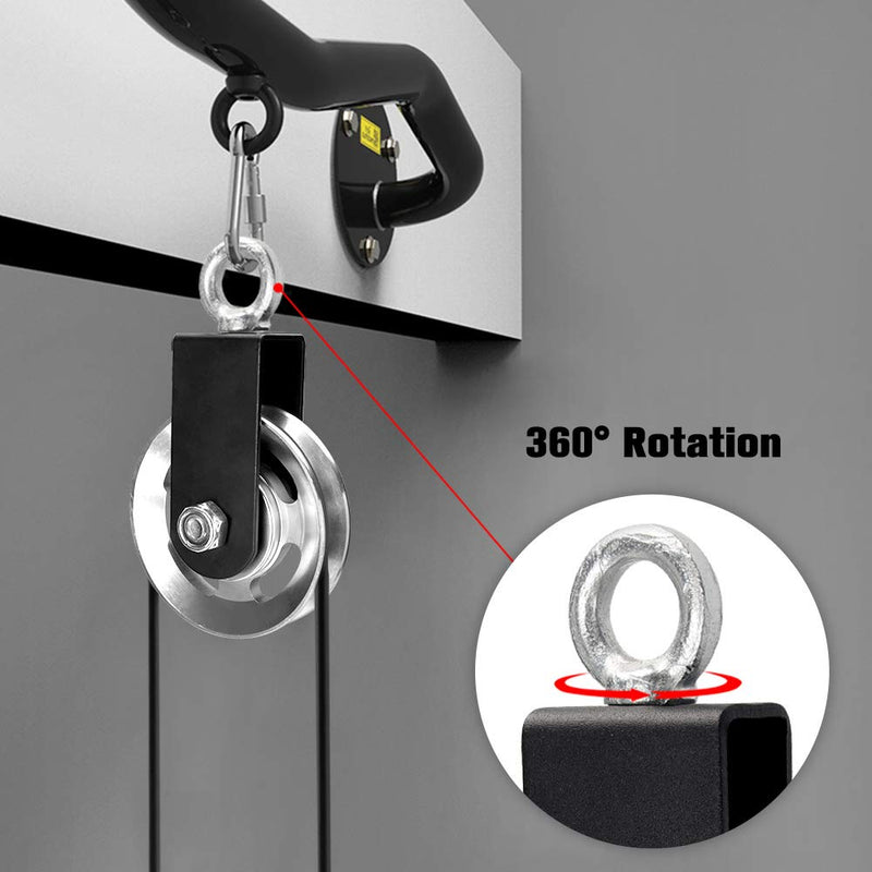 TOBWOLF 55mm/88mm/90mm Silent Fitness Pulley Wheel for Home Gym, 360 Degree Rotation Traction Wheel, Lifting Bearing Pulley Block Pulley Cable Machine Attachment for Ladder Lift, Cable Machine 88mm Aluminum Wheel (Max Load 200kgs / 441lbs) - BeesActive Australia