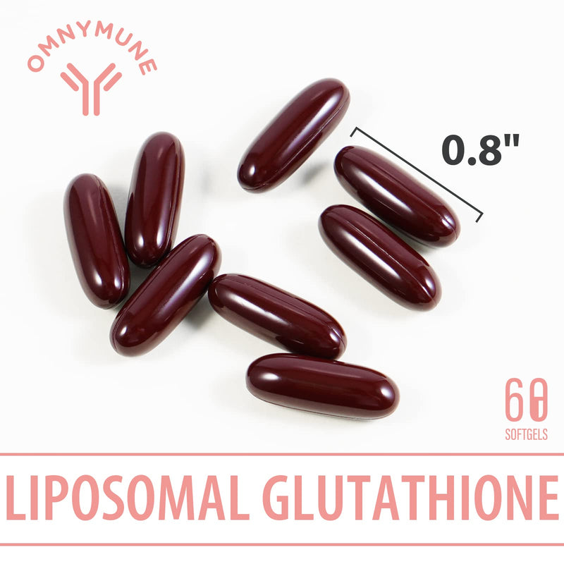 Liposomal Glutathione Supplement 1000mg, Reduced Glutathione Softgels with Vitamin C, for Anti-Aging, Detox, Brain, Immune Health, Better Absorption, L-Glutathione 60 Capsules per Bottle 60 Count (Pack of 1) - BeesActive Australia