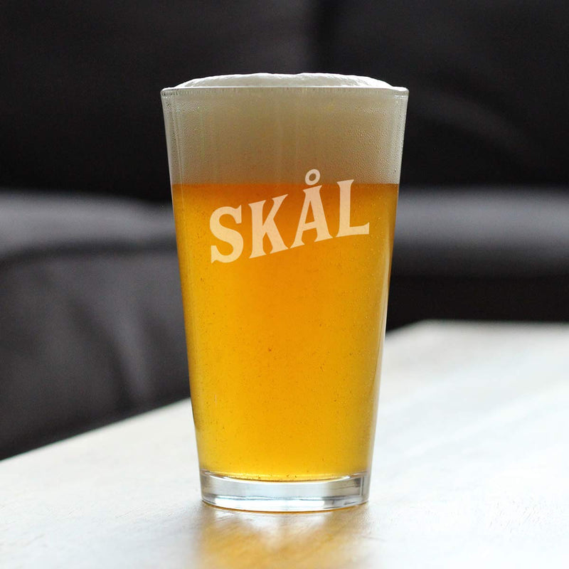 Skal - Norwegian Cheers - Pint Glass for Beer - Cute Sweden and Norway Themed Gifts or Party Decor for Women - 16 Oz - BeesActive Australia