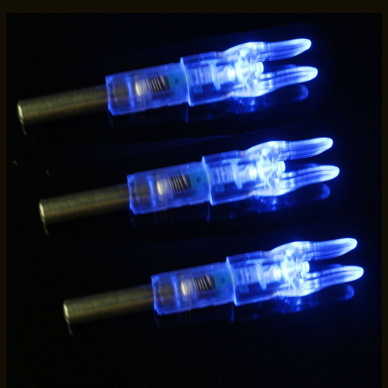 6PCS-New Lighted Nocks for Arrows with .244"/6.2mm Inside Diameter Led Nocks with Switch Button for Archery Hunting Blue - BeesActive Australia