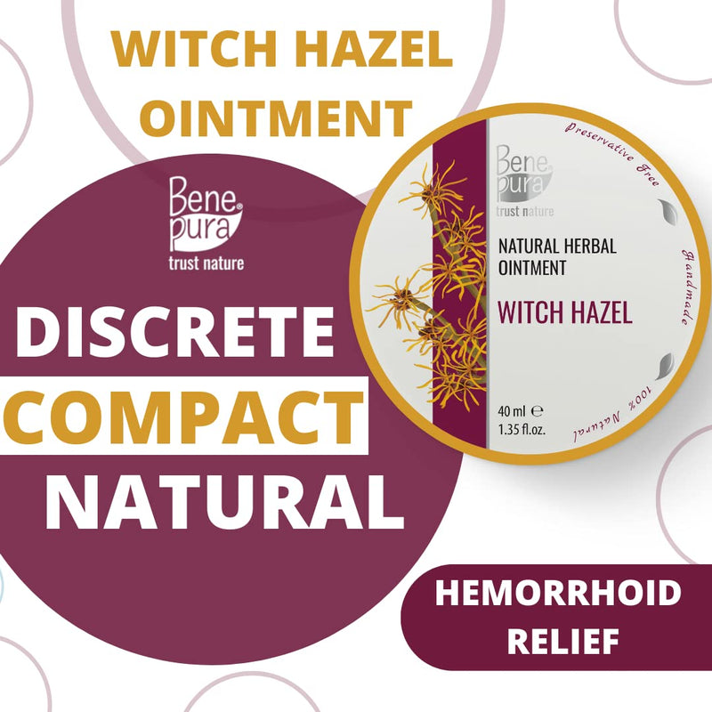 BenePura Hemorrhoids Ointment, Natural Witch Hazel Ointment, Soothes Burning, Itching and Discomfort, 40 ml - BeesActive Australia