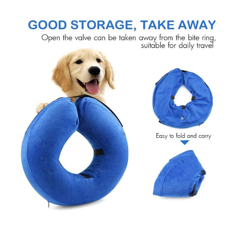 QIYADIN Soft Dog Recovery Collar, Adjustable Protective Inflatable Pet Cone for Dogs and Cats After Surgery, Prevent Pets from Biting & Scratching Small - BeesActive Australia