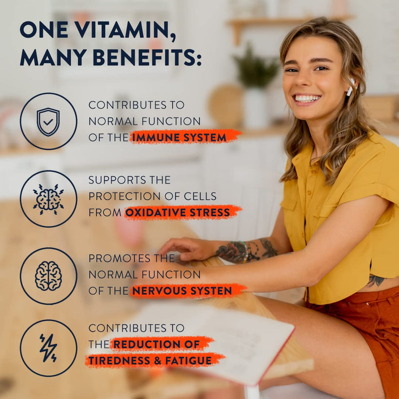 Natural High Strength Vitamin C 1000mg -180 Vitamin C tablets - 100% Vegan Acerola Fruit Extract - with Citrus Bioflavonoids and Rosehip - Vitamin C Capsules -Supports Immune Function- 3 Months Supply - BeesActive Australia