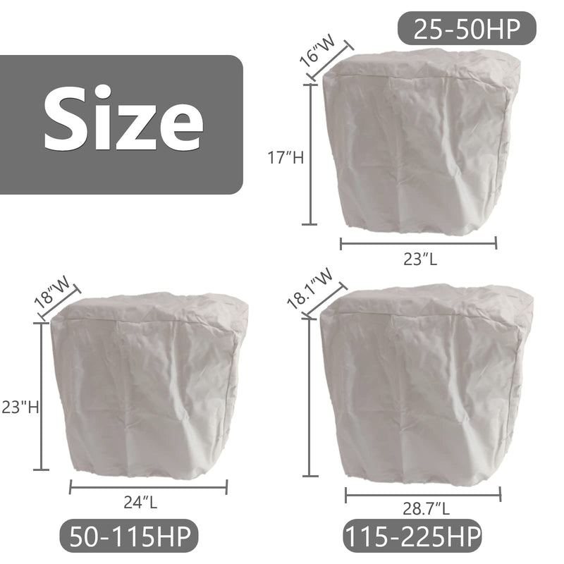 FCOUIID Outboard Motor Cover, 600D Heavy Duty Waterproof Trailerable Boat Engine Cover, Universal for Mercury, Yamaha, Suzuki, Evinrude. Gray (50hp-115hp) 50hp-115hp - BeesActive Australia