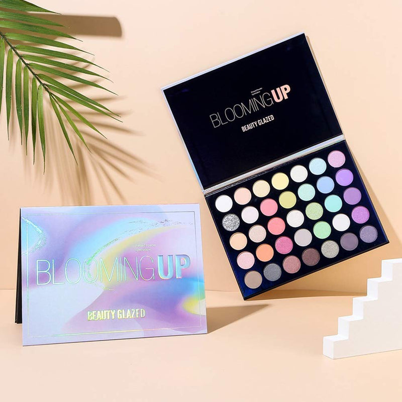 Makeup Palette 35 Color Pressed Powder Eyeshadow Shimmer Matte and Glitter Blooming up Waterproof Long Lasting Eye Shadow Profession Highly Pigment Easy Apply Eye Make Up Palette Blomming 35 color - BeesActive Australia