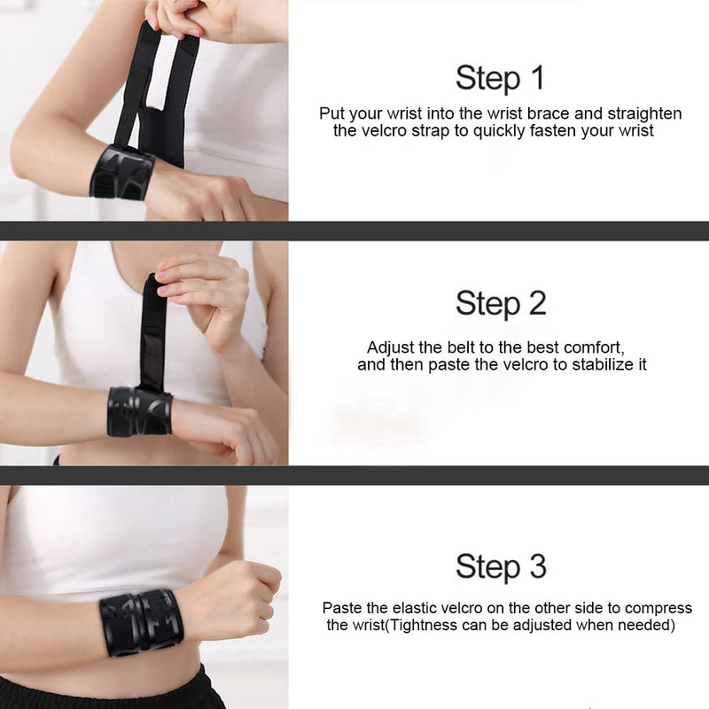 Milec Wrist Brace for Carpal Tunnel, Adjustable Ultra Thin Compression Wrist Wraps Wrist Support for Tendonitis and Arthritis Wrist Straps Pain Relief for Men Women, Working Out, Weightlifting - Black - BeesActive Australia