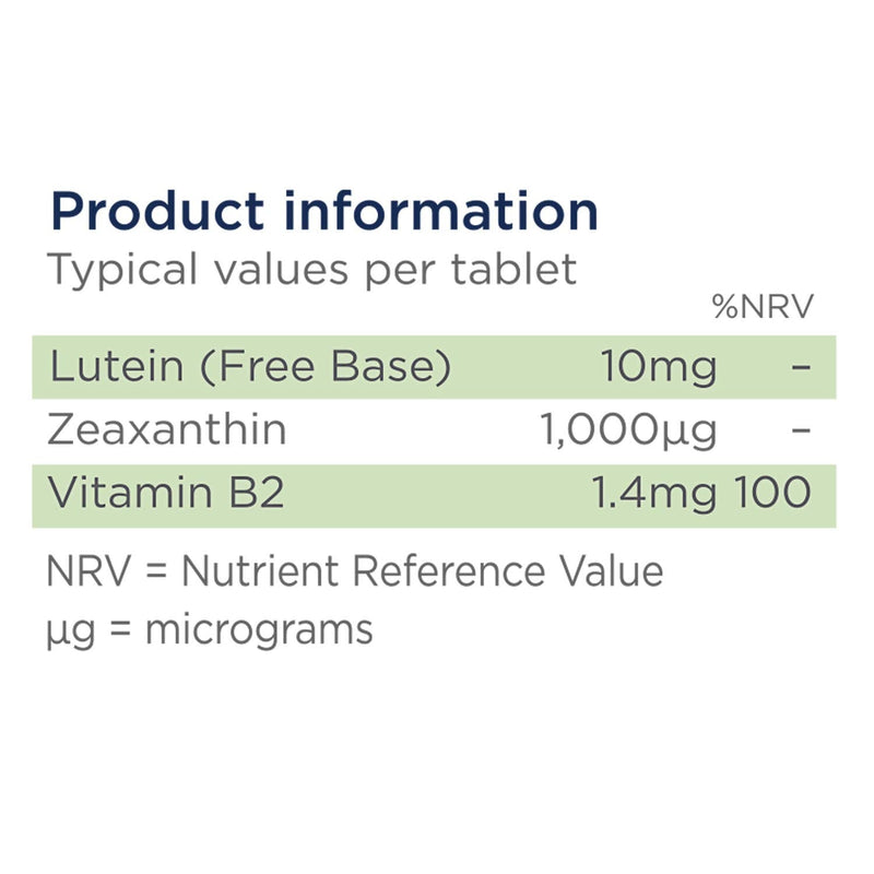 Healthspan Retinex | 60 Tablets | 10mg Natural Source of Lutein | High Levels of Zeaxanthin | Added Vitamin B2 | Vegan - BeesActive Australia