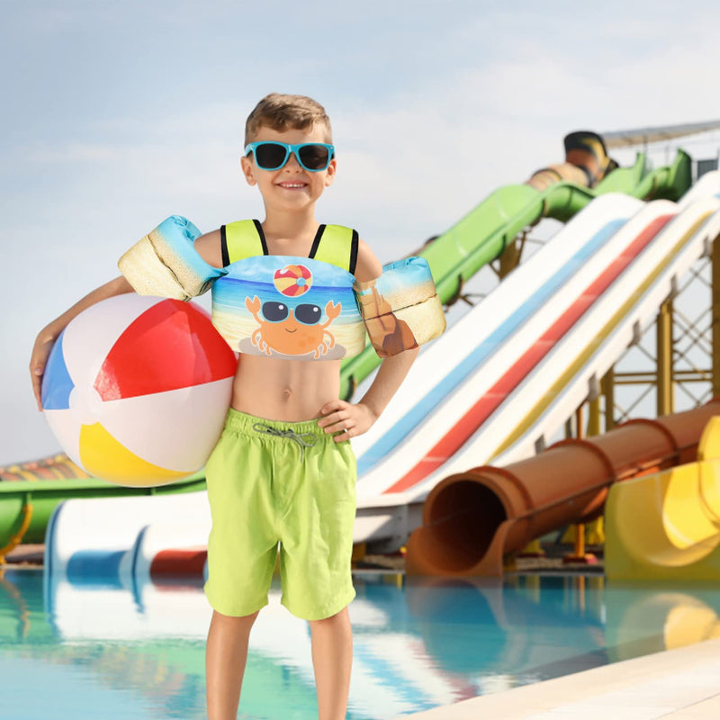 Elejolie Kid Swim Vest for Child Learn Swiming Training,Infant Safety Swim Aid Jacket for Toddler 2 3 4 5 6 Years Old ,Arm Wings for Baby 22-66lbs B-Crab - BeesActive Australia