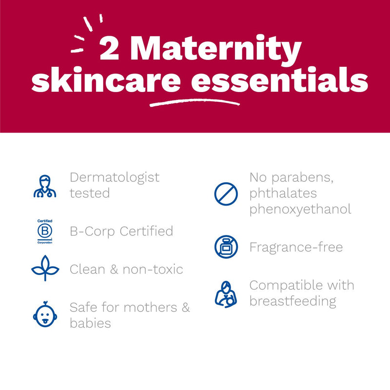 Mustela Maternity Pregnancy Skincare Set - Nursing Comfort Balm & Stretch Marks Cream - with Natural Ingredients - Fragrance Free - 2 Items Set - BeesActive Australia