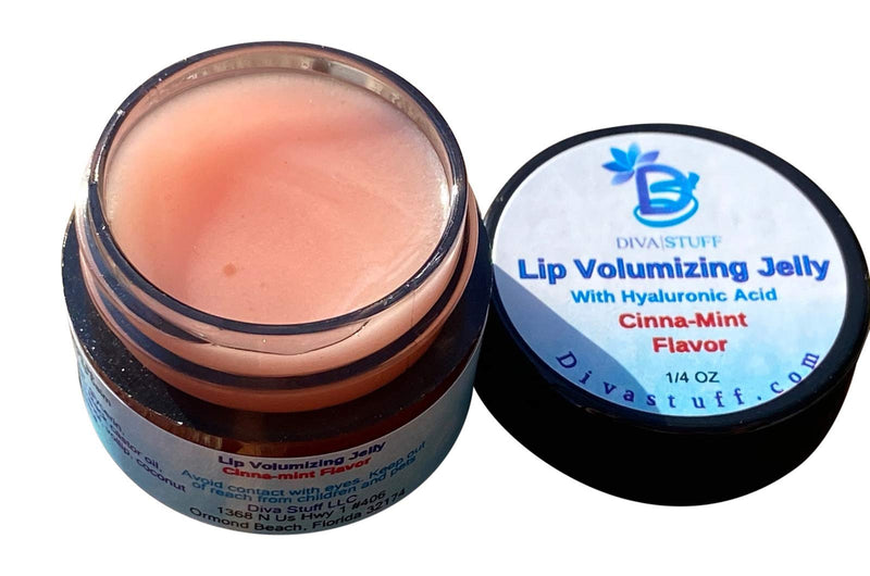 Lip Volumizing Jelly, Cinnamint Flavor, No Wax, Maximum Amount of Hyaluronic Acid, Jamaican Black Castor Oil and Vitamin E, Smooths, Plumps, Hydrates - BeesActive Australia