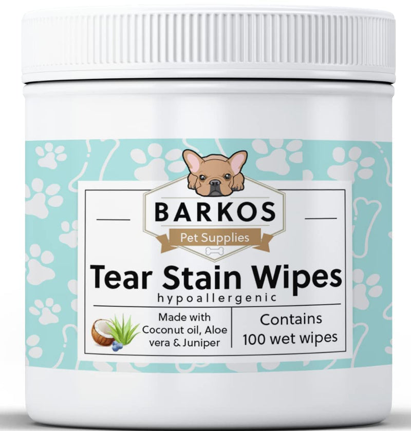 Tear Stain Wipes + Skin Balm For Dogs | Bulldog, French Bulldog, Pug, English Bulldog | Cleans & Soothes Tear Stains, Wrinkles, Folds, Tail Pockets & Paws, Anti-Itch | 100 Soft Cotton Pads - BeesActive Australia