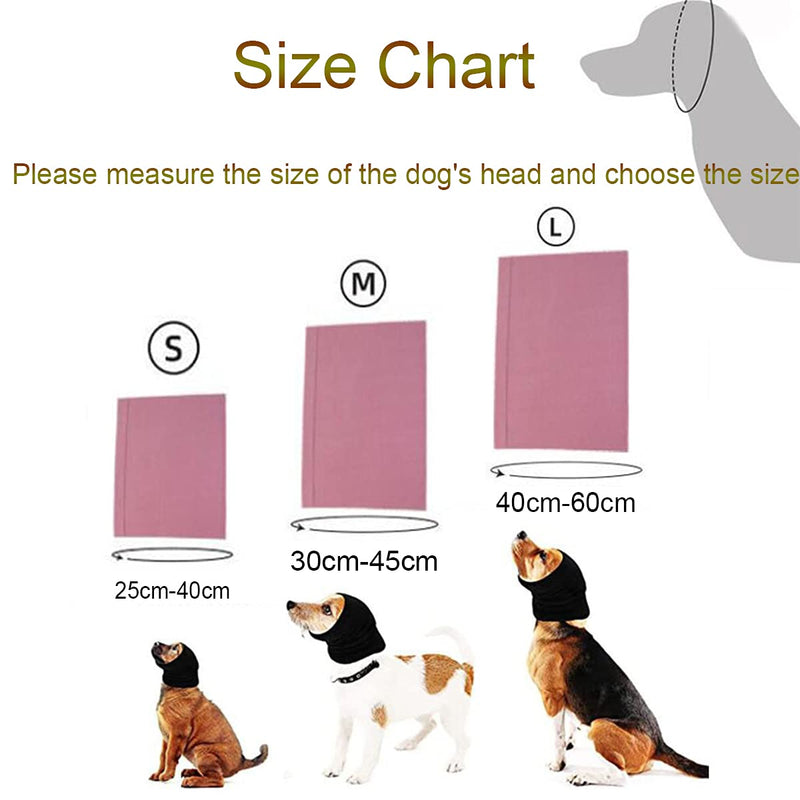 Quiet Ears for Dogs 3Pack Dog Snoods Ear Covers for Noise,Grooming and Force Drying Miracle Tool for Anxiety Relief & Calming Dogs (Black+Pink+Purple) Medium - BeesActive Australia