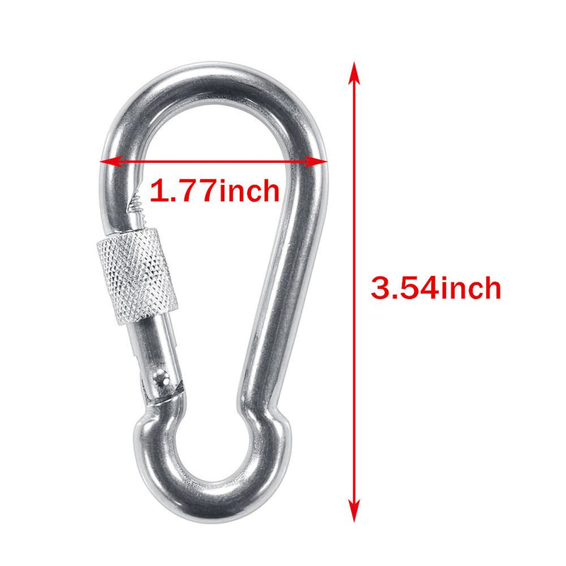 PROND Locking Carabiners, Heavy Duty Carabiner, 316 Stainless Steel Screw Lock Carabiner Hooks 2PCS - 316 Stainless Steel - BeesActive Australia