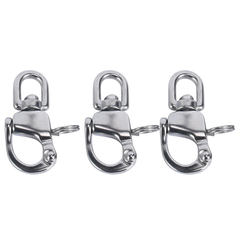 Amarine Made Pair of Swivel Eye Snap Shackle Quick Release Bail Rigging Sailing Boat Marine 316 Stainless Steel for Sailboat Spinnaker Halyard 2-3/4", Silver - BeesActive Australia