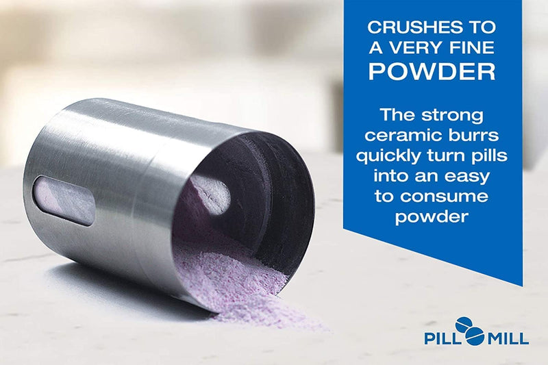 Pill Mill Pill Crusher - Crushes Multiple Tablets to a Fine Powder - Metal Medicine Grinder - Tablet Pulverizer Perfect for Travel - Great for Feeding Tube use, Pets or easier Medicine intake for Kids - BeesActive Australia