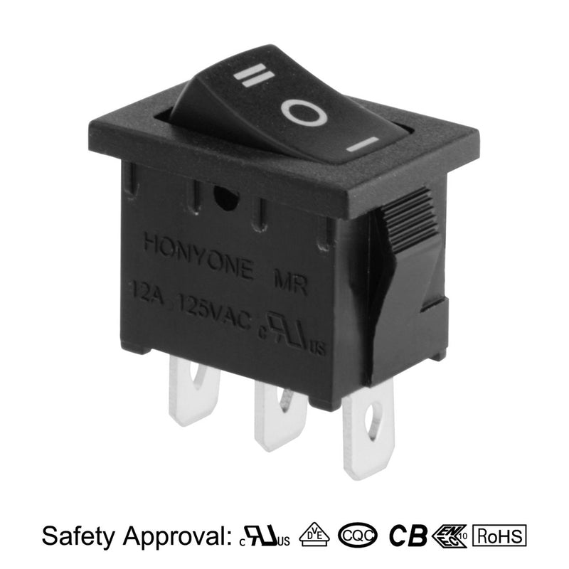 [AUSTRALIA] - uxcell 5Pcs Boat Toggle Switches SPDT 3 Positions On Off On Rocker Switch Black AC 125V/12A 250V/10A 