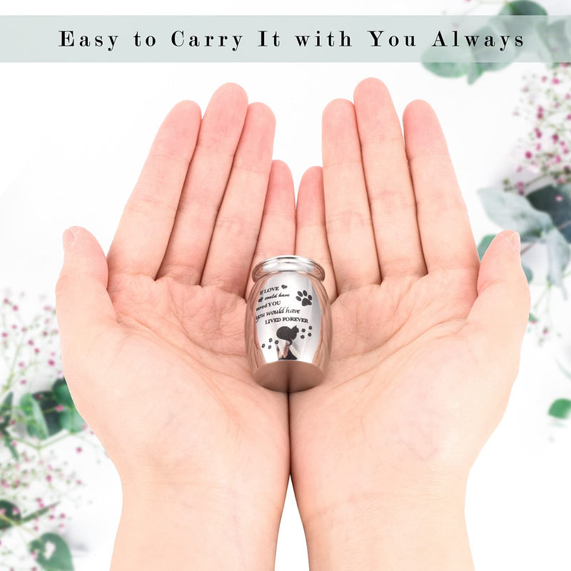 Mini Small Cat Urn for Ashes 1.57 Inches Tiny Cremation Urn for Pet Ashes Mini Cat Paw Keepsake Urn Stainless Steel Small Ashes Urns Mini Small Urn for Cat Ashes Holder S Silver - BeesActive Australia