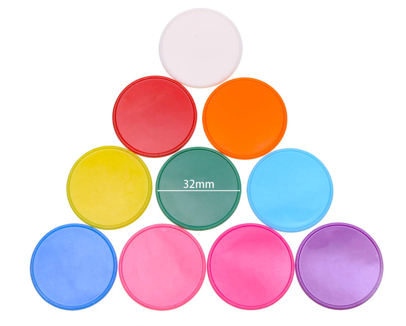 Shapenty 10 Colors Small Plastic Learning Counters Disks Chip Counting Discs Markers for Math Practice and Poker Chips Game Tokens, 32mm/1.26 Inch,120PCS - BeesActive Australia