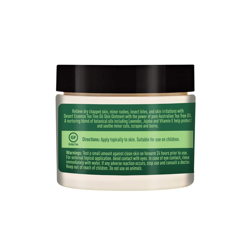 Desert Essence Tea Tree Oil Skin Ointment - 1 Fl Ounce - Pack of 2 - Jojoba & Lavender Essential Oils - Vitamin E - Sweet Almond Extract - Moisturizer For Dry Skin, Skin Irritations, Cuticles 1 Fl Oz (Pack of 2) - BeesActive Australia