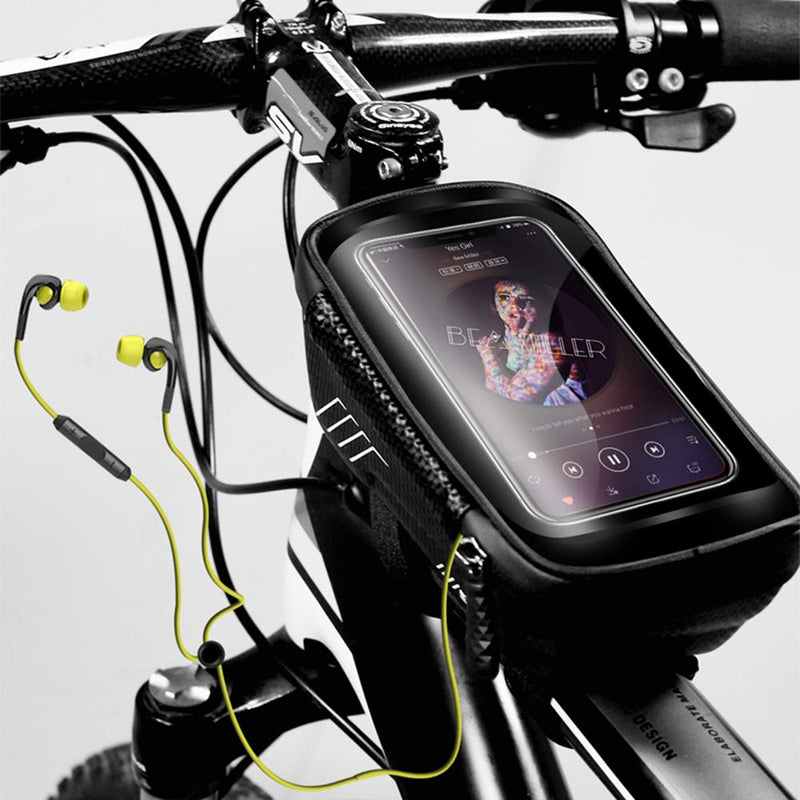 WILD MAN Bike Phone Mount Bag, Cycling Waterproof Front Frame Top Tube Handlebar Bag with Touch Screen Holder Case for iPhone X XS Max XR 8 7 Plus, for Android/iPhone Cellphones Under 6.5” - BeesActive Australia