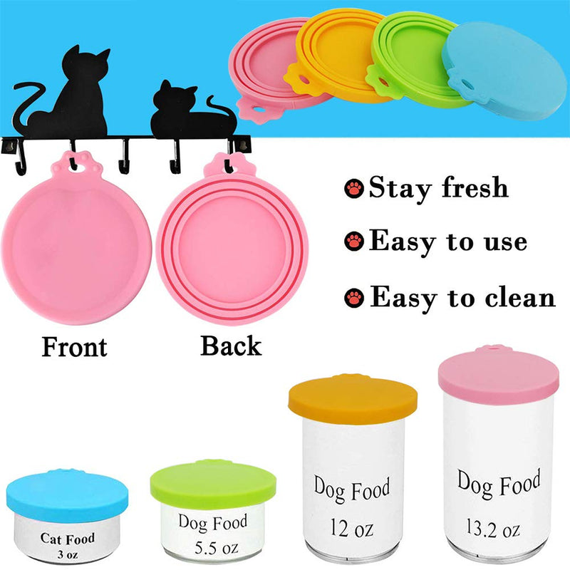 IVIA PET Food Can Lids, Universal BPA Free Silicone Can Lids Covers for Dog and Cat Food, One Can Cap Fit Most Standard Size Canned Dog Cat Food blue,green,orange,pink - BeesActive Australia