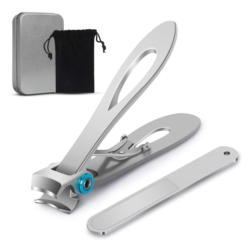 Nail Clipper for Thick Nail–15mm Wide Jaw Opening Oversized Stainless Steel Toenail Cutter with Nail File,Extra Large Fingernail Toenail Clippers for Men,Sliver - BeesActive Australia