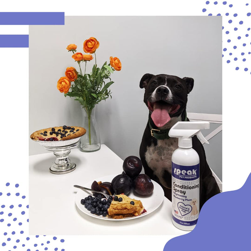 Speak Pet Products Natural Brightening Blueberry Plum Dog Leave-in Conditioning Spray, 17oz - BeesActive Australia